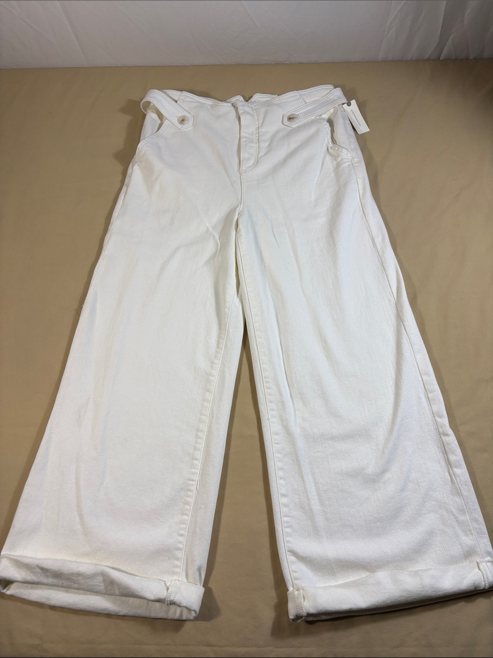 Maeve by Anthropologie White‎ Colette Wide Leg Pants Sailor Jean 31 Tall NWT